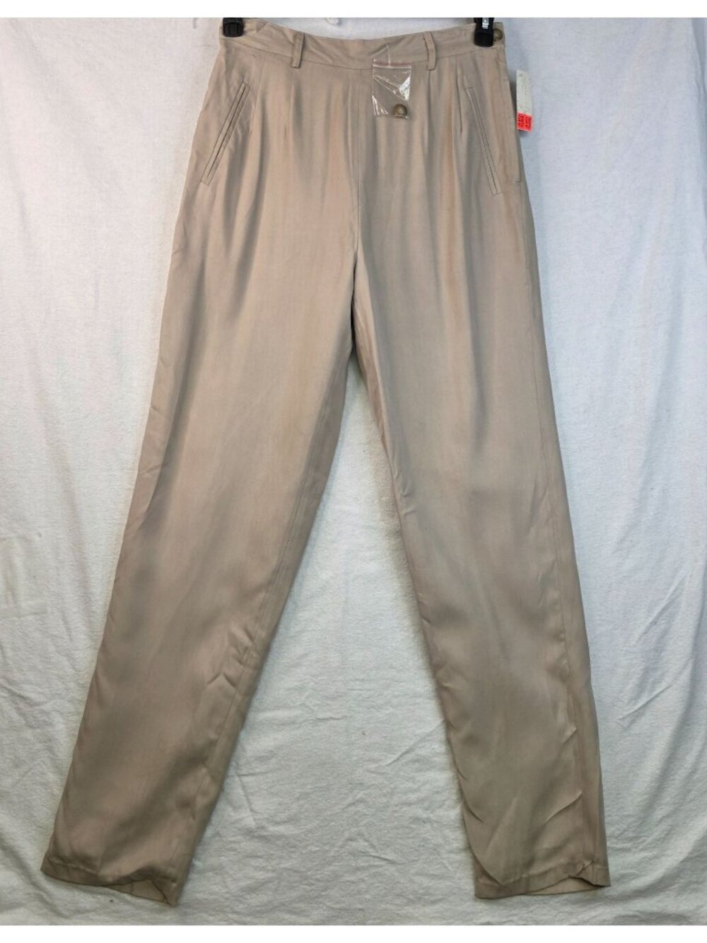 Vintage Always Evolution Silk Pants 11 Beige Retro Glam Preppy Quiet Luxury 90s